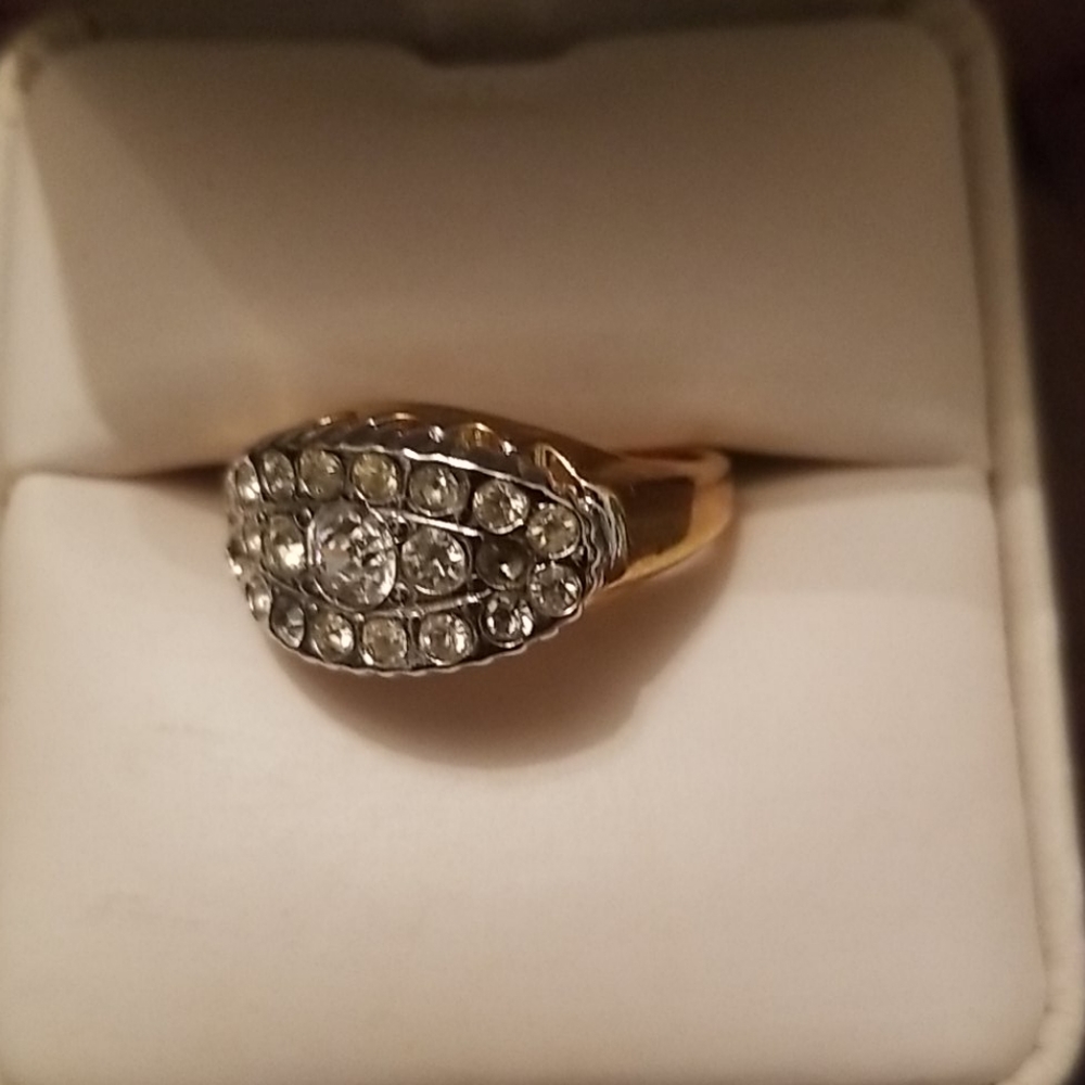 ART DECO 18KT GF HALLMARKED RING SZ 6 - Picture 3 of 6